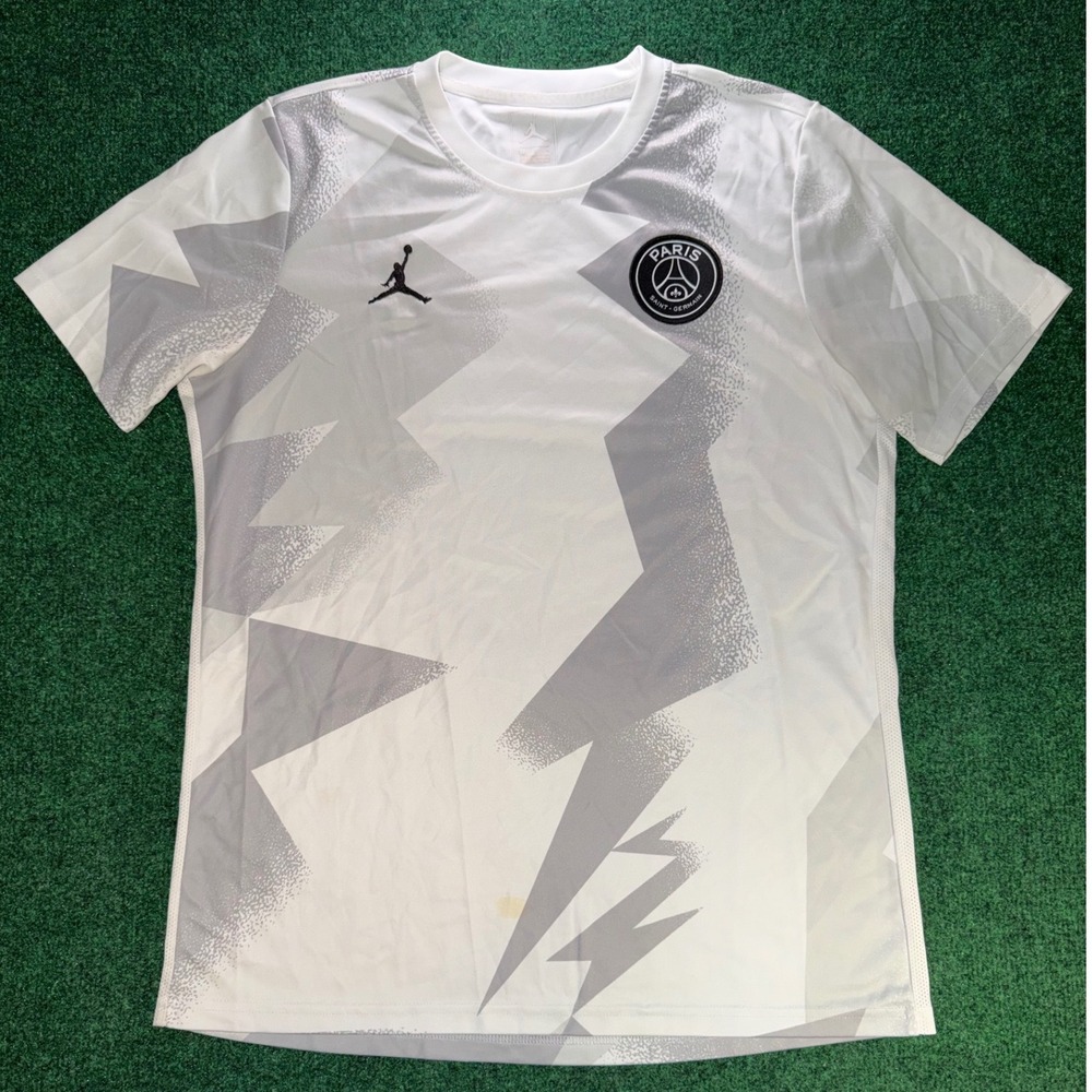 Jordan PSG Paris Saint-Germain Pre-Match Training Shirt White Grey Mens Large